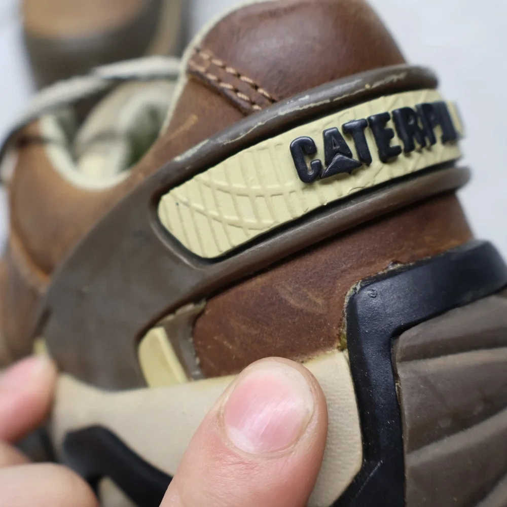 Caterpillar Men 8.5 Work Boots Brwn Antidote Leather Industrial Steel Toe Safety